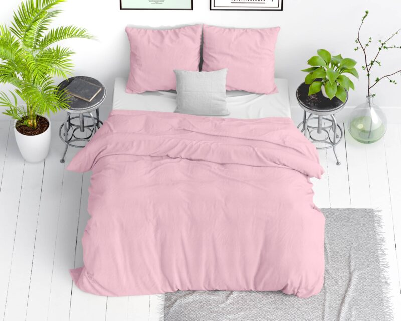 Dekbedovertrek Stone washed Roze - Afbeelding 3