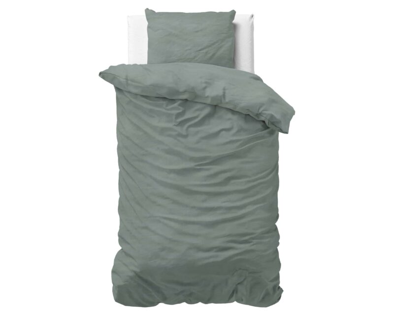 Dekbedovertrek Stone washed Groen - Afbeelding 2