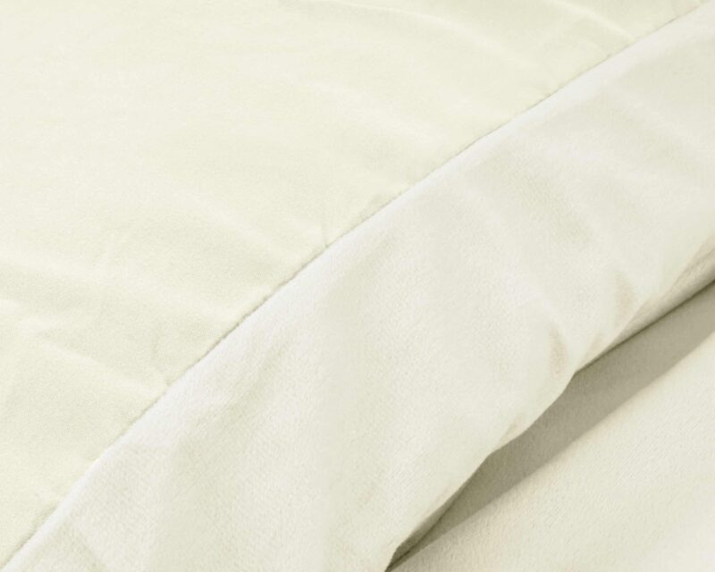 Velvet Uni Dekbedovertrek Creme - Afbeelding 3