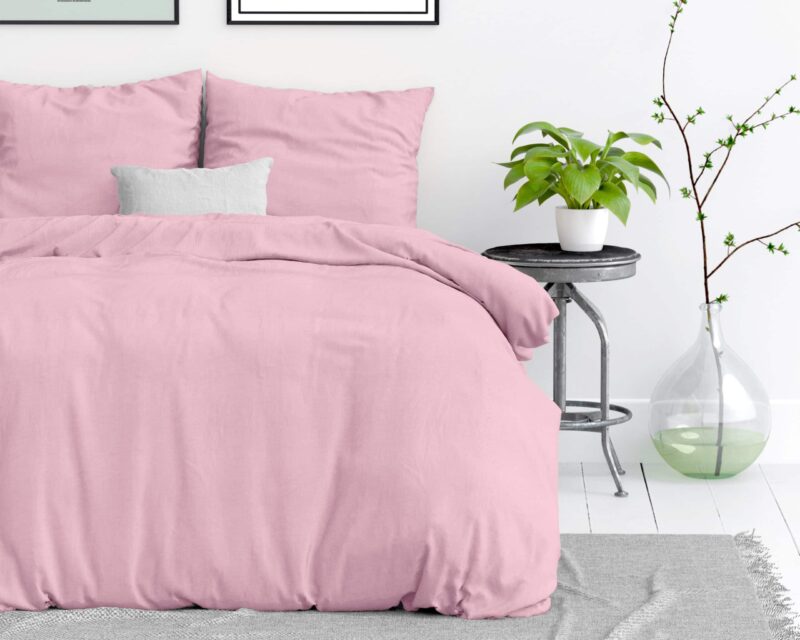 Dekbedovertrek Stone washed Roze - Afbeelding 2