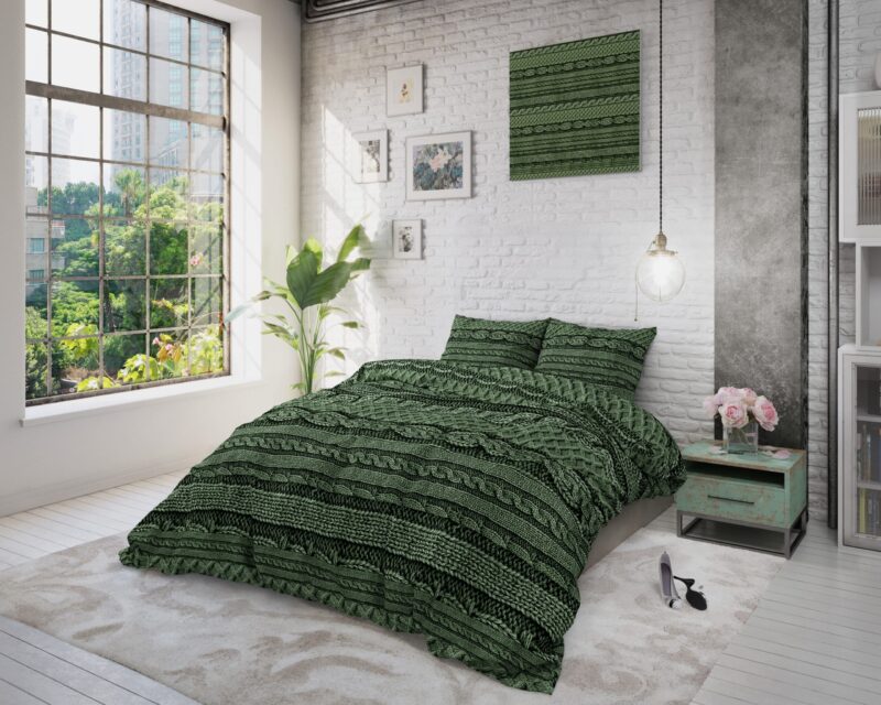 Dekbedovertrek Nature Knits Groen - Afbeelding 2