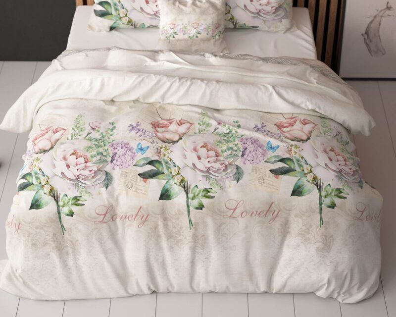 Dekbedovertrek Lovely Flower Beige - Afbeelding 4