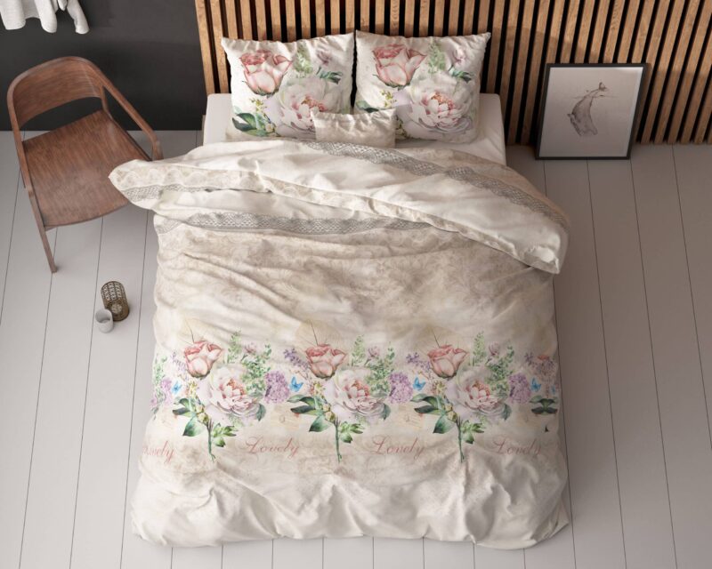 Dekbedovertrek Lovely Flower Beige - Afbeelding 8