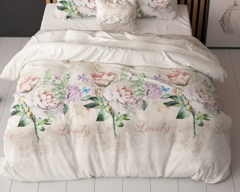 Dekbedovertrek Lovely Flower Beige - Afbeelding 7