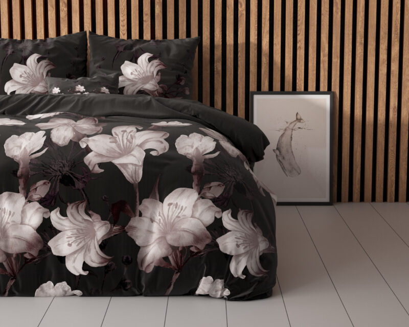 Dekbedovertrek Dark Flower Zwart - Afbeelding 4