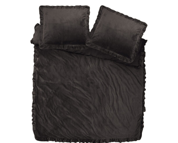 Dekbedovertrek Velvet Ruffles Zwart