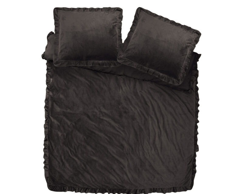 Dekbedovertrek Velvet Ruffles Zwart