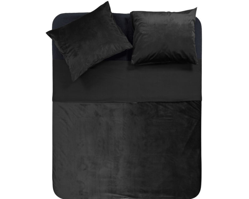 Dekbedovertrek Velvet Piping Zwart