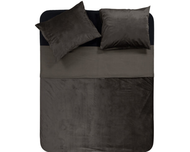 Dekbedovertrek Velvet Piping Deep Taupe