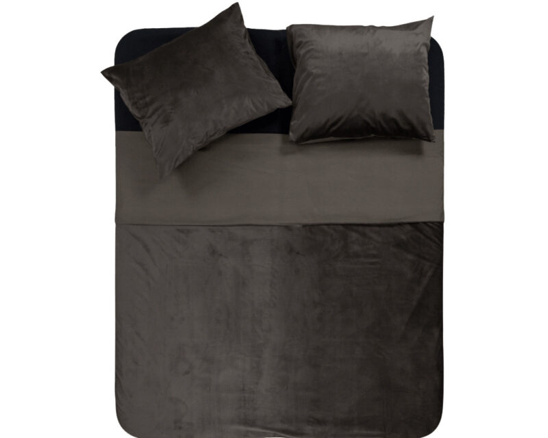 Dekbedovertrek Velvet Piping Deep Taupe