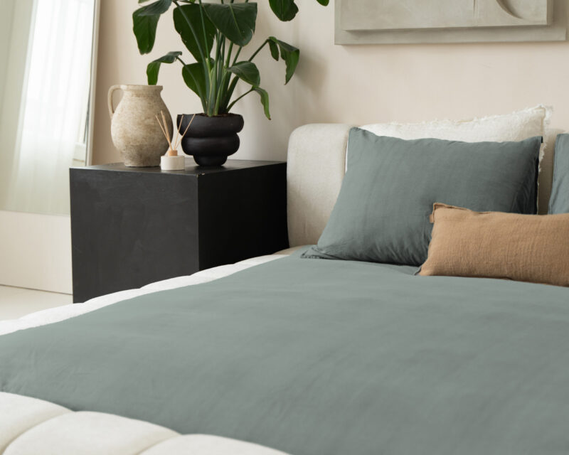 Dekbedovertrek Denim Stone Washed Groen - Afbeelding 5
