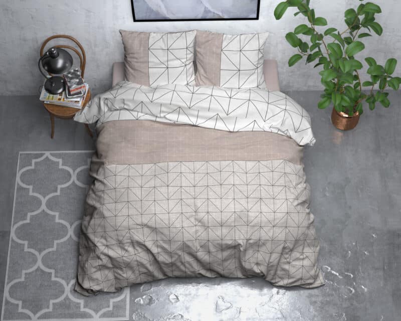 Dekbedovertrek Flanel Gino Taupe - Afbeelding 2