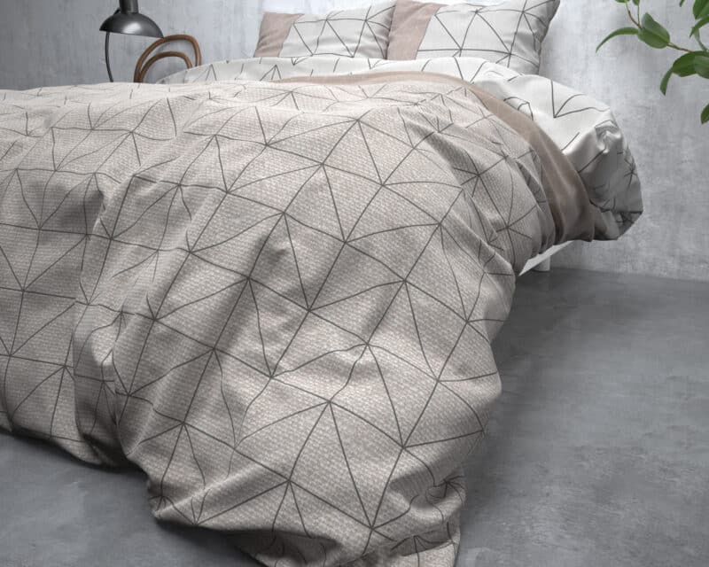 Dekbedovertrek Flanel Gino Taupe - Afbeelding 4