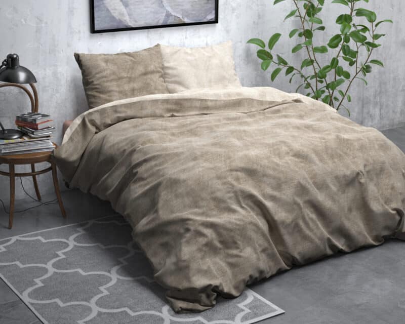 Dekbedovertrek Flanel Washed Cotton Taupe - Afbeelding 6