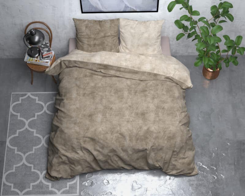 Dekbedovertrek Flanel Washed Cotton Taupe - Afbeelding 2