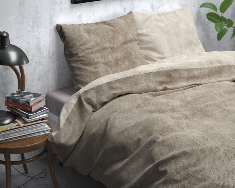 Dekbedovertrek Flanel Washed Cotton Taupe - Afbeelding 3