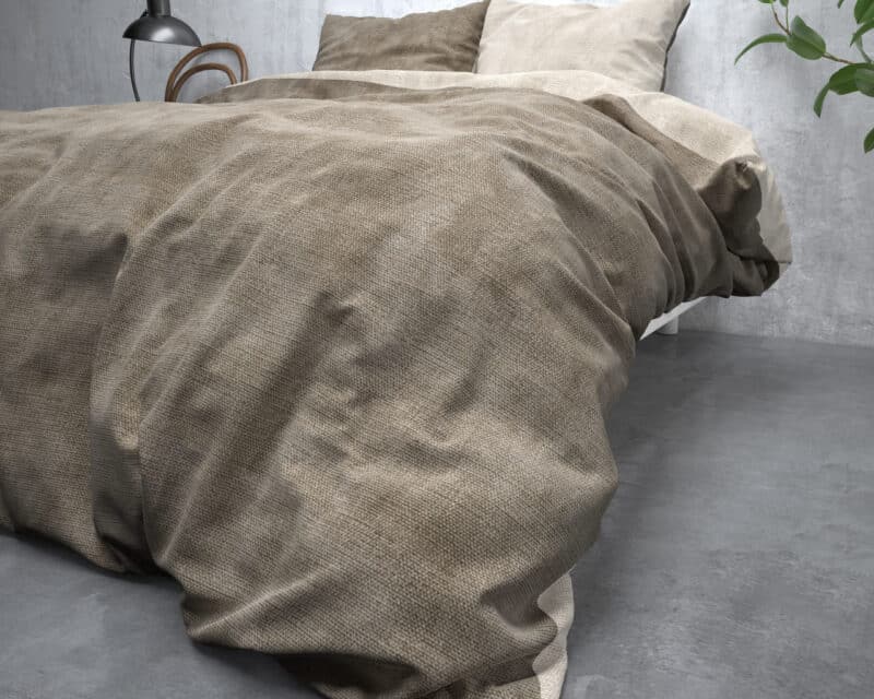 Dekbedovertrek Flanel Washed Cotton Taupe - Afbeelding 4