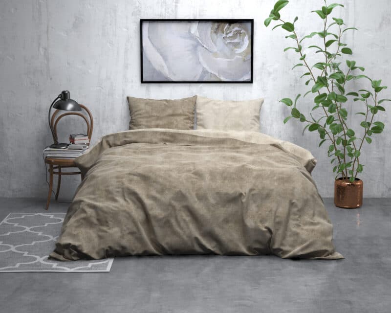 Dekbedovertrek Flanel Washed Cotton Taupe - Afbeelding 5