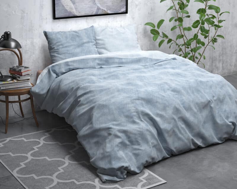 Dekbedovertrek Flanel Washed Cotton Blauw - Afbeelding 6