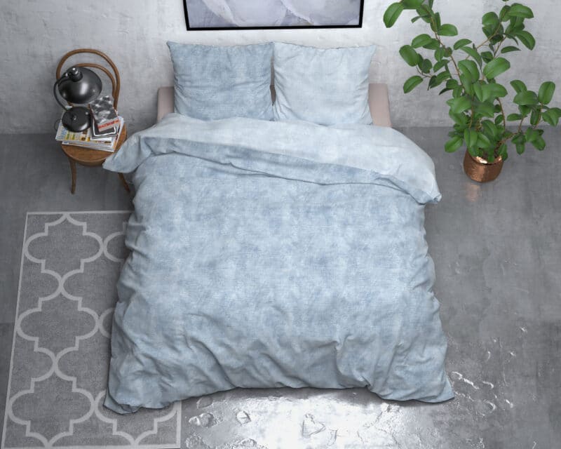 Dekbedovertrek Flanel Washed Cotton Blauw - Afbeelding 2