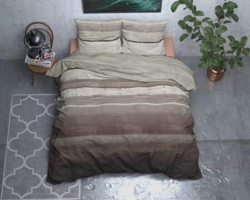 Dekbedovertrek DH Flanel Marcus Taupe - Afbeelding 2