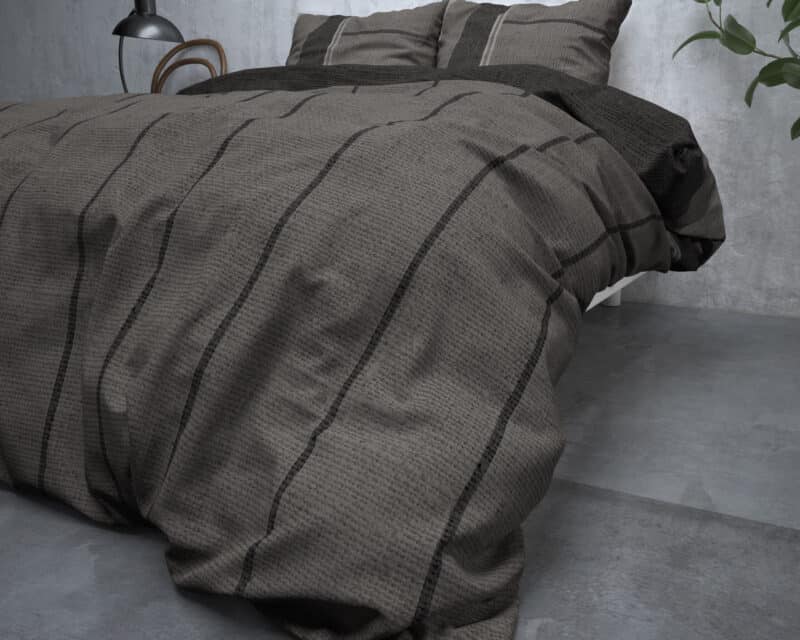 Dekbedovertrek Flanel Kees Taupe - Afbeelding 4