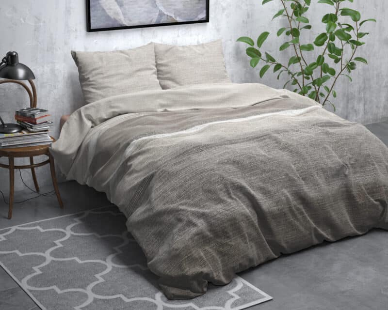 Dekbedovertrek Flanel Stone Stripe Taupe - Afbeelding 6
