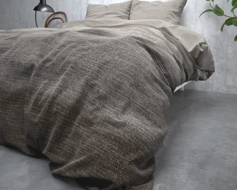 Dekbedovertrek Flanel Stone Stripe Taupe - Afbeelding 4
