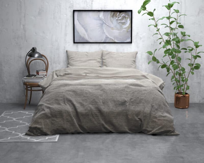 Dekbedovertrek Flanel Stone Stripe Taupe - Afbeelding 5