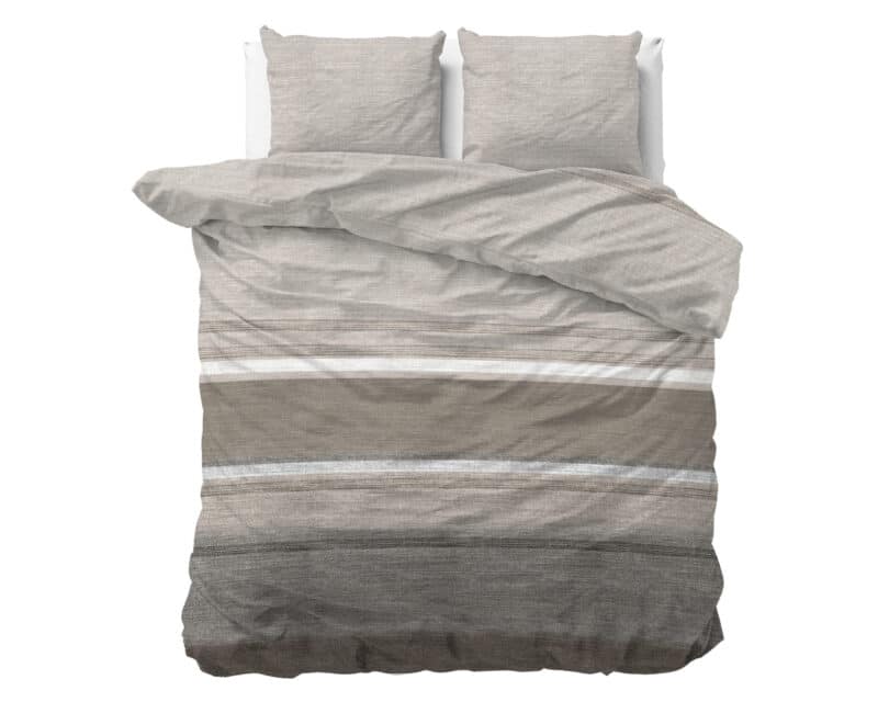 Dekbedovertrek Flanel Stone Stripe Taupe