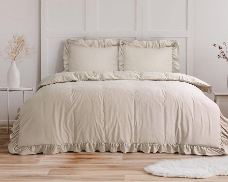 Dekbedovertrek Ruffles Taupe - Afbeelding 2