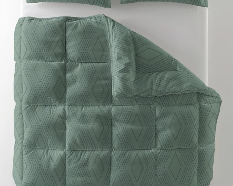 All-in one Lazy dekbed Dorian Groen Met Kussenslopen - Afbeelding 3