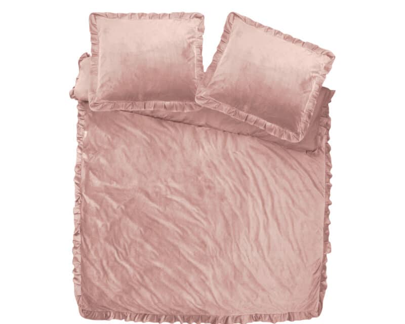 Dekbedovertrek Velvet Ruffles Oud Roze