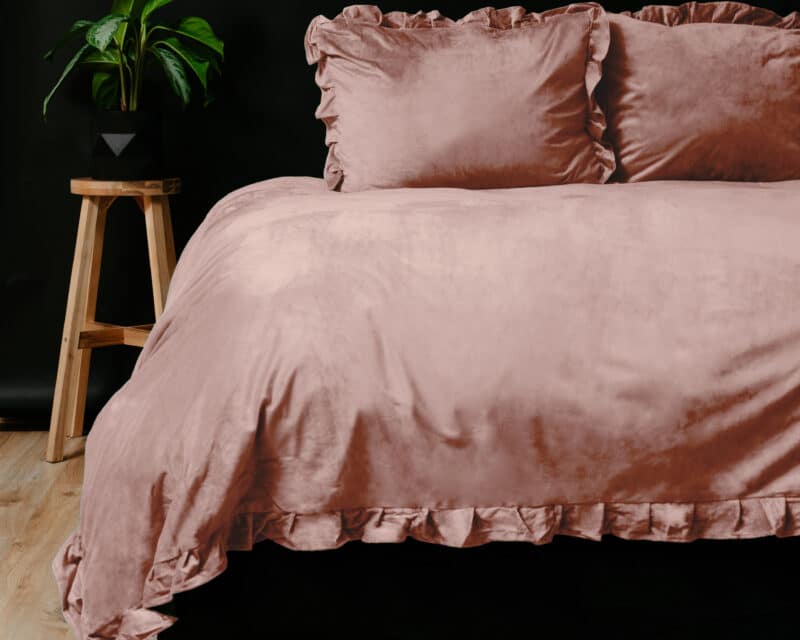 Dekbedovertrek Velvet Ruffles Oud Roze - Afbeelding 3