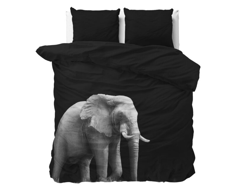 Dekbedovertrek Elephant Zwart