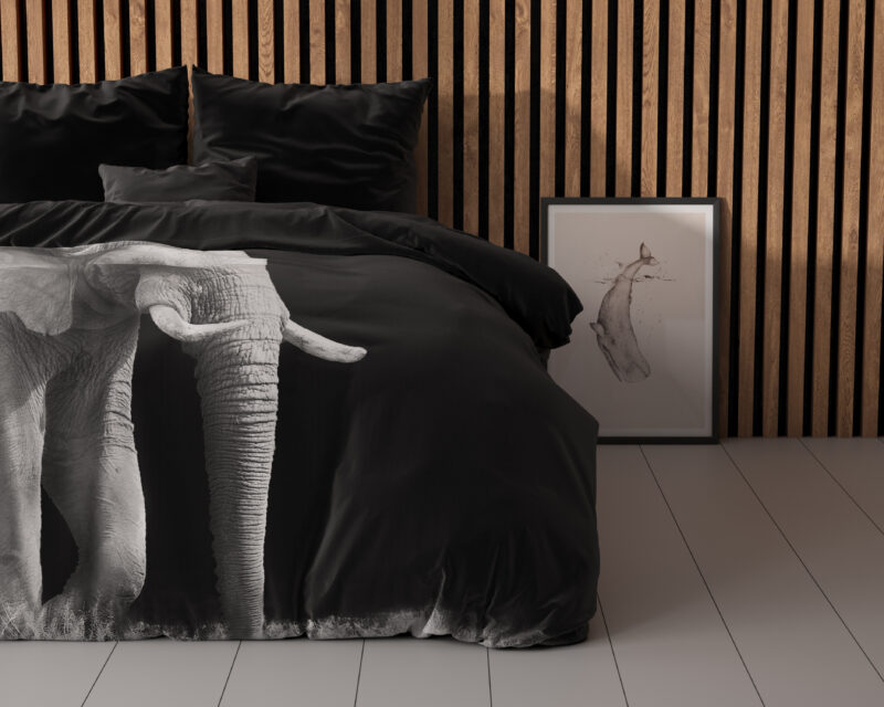 Dekbedovertrek Elephant Zwart - Afbeelding 3