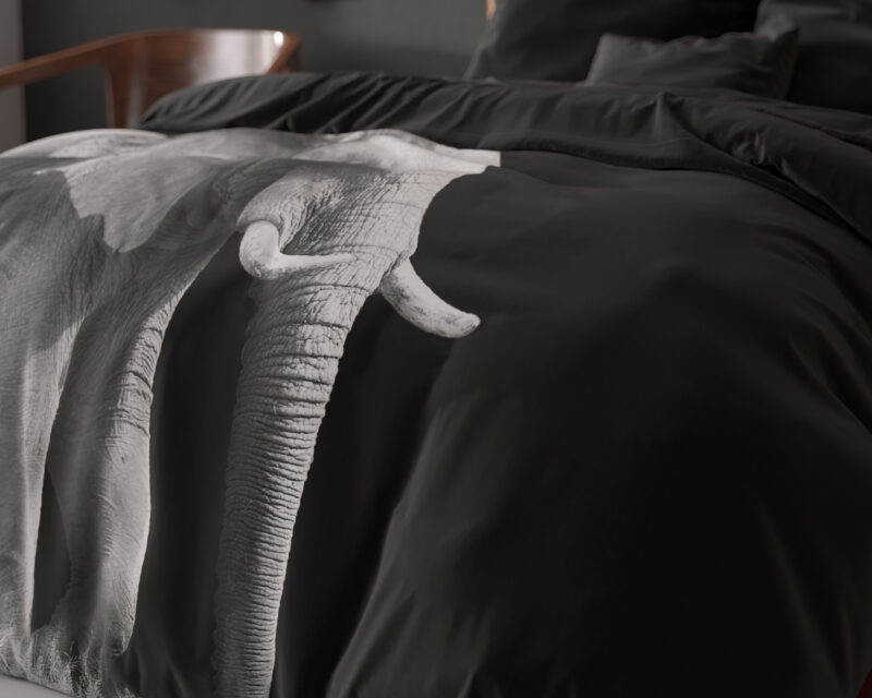 Dekbedovertrek Elephant Zwart - Afbeelding 4