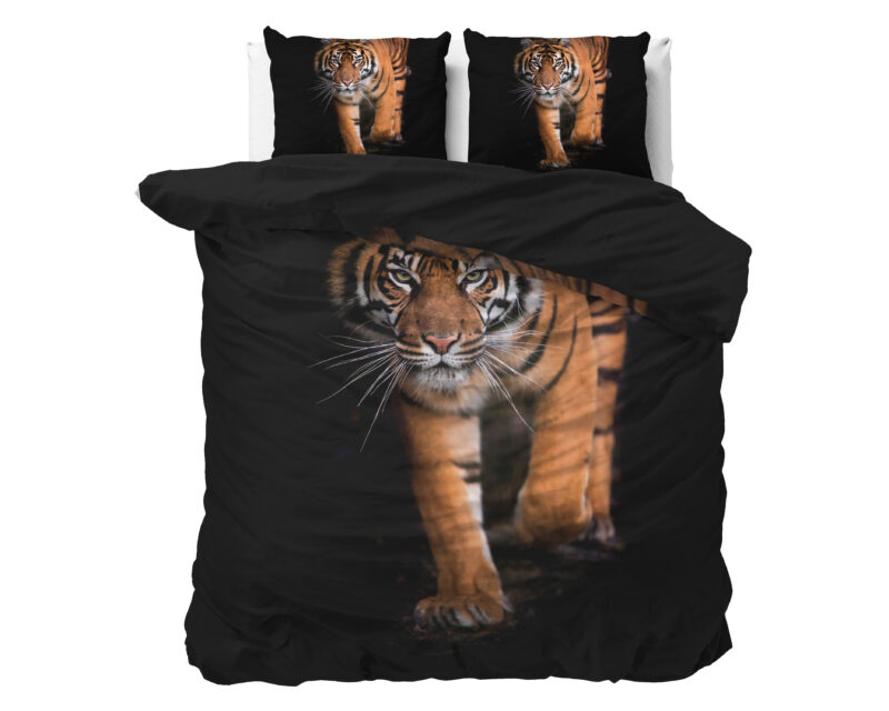 Dekbedovertrek Tiger icon Zwart