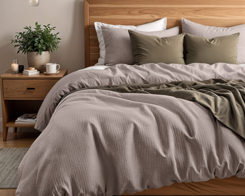 Dekbedovertrek Waffle Taupe