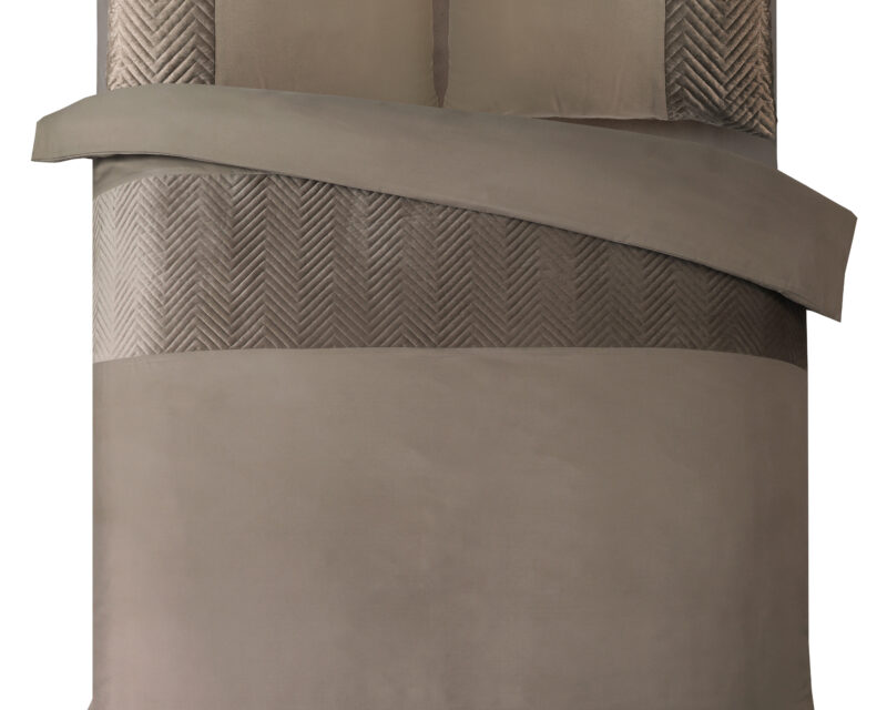 Dekbedovertrek Velvet Crossline Taupe - Afbeelding 2