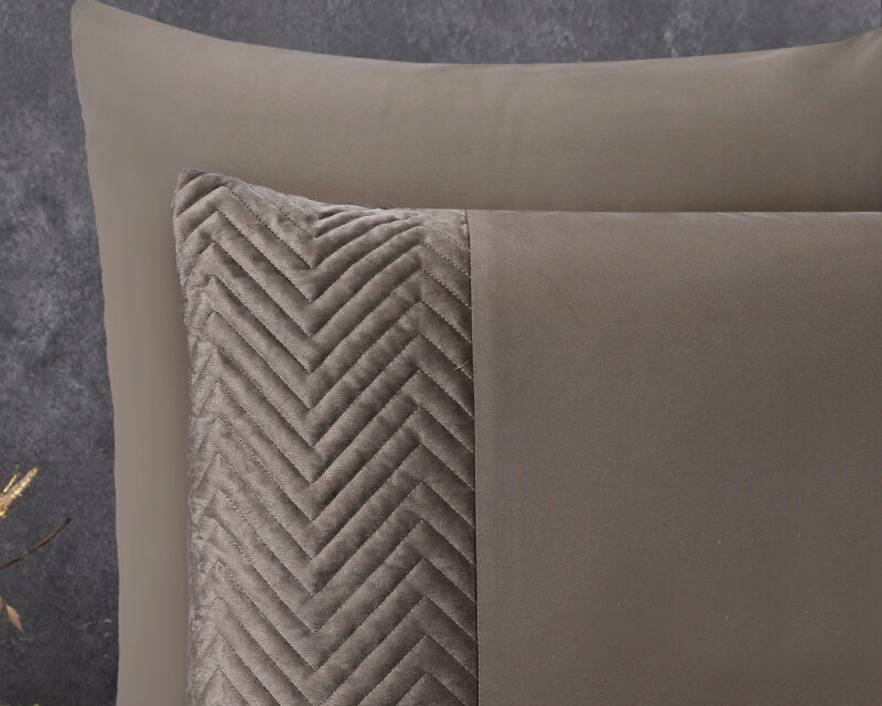 Dekbedovertrek Velvet Crossline Taupe - Afbeelding 3