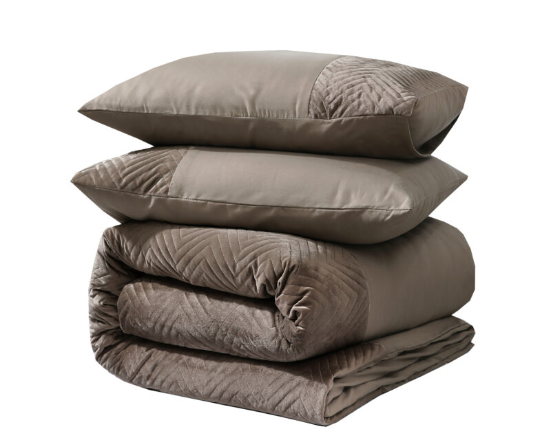 Dekbedovertrek Velvet Crossline Taupe - Afbeelding 5