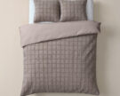 Dekbedovertrek Faux Fur Check Taupe