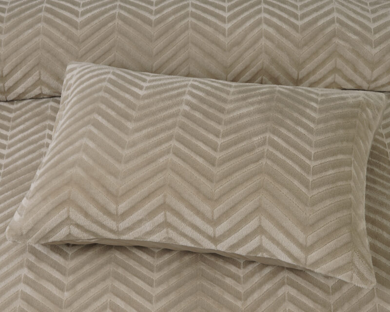 Dekbedovertrek Chevron Teddy Taupe - Afbeelding 2