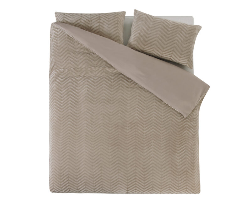 Dekbedovertrek Chevron Teddy Taupe - Afbeelding 2