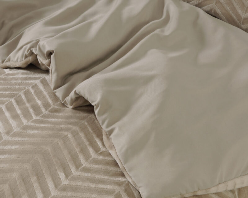 Dekbedovertrek Chevron Teddy Taupe - Afbeelding 5