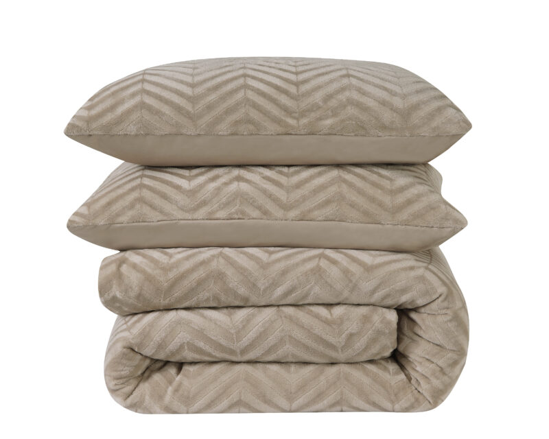 Dekbedovertrek Chevron Teddy Taupe - Afbeelding 7