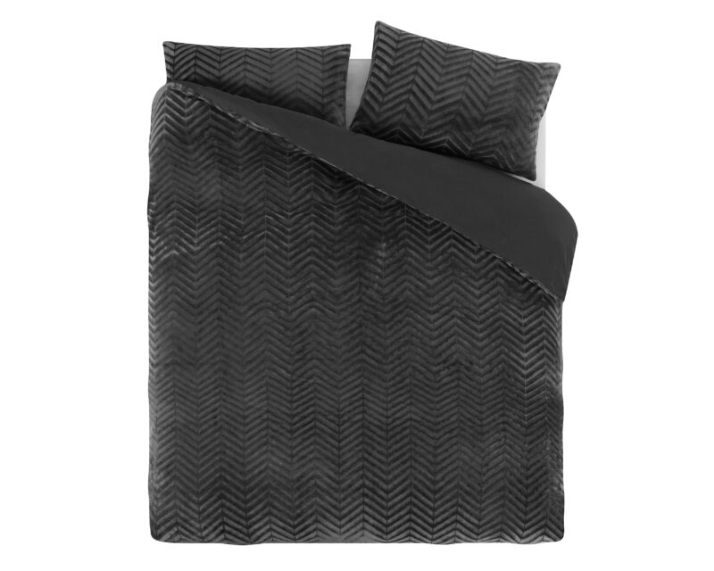 Dekbedovertrek Chevron Teddy Antraciet