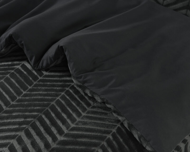 Dekbedovertrek Chevron Teddy Antraciet - Afbeelding 4