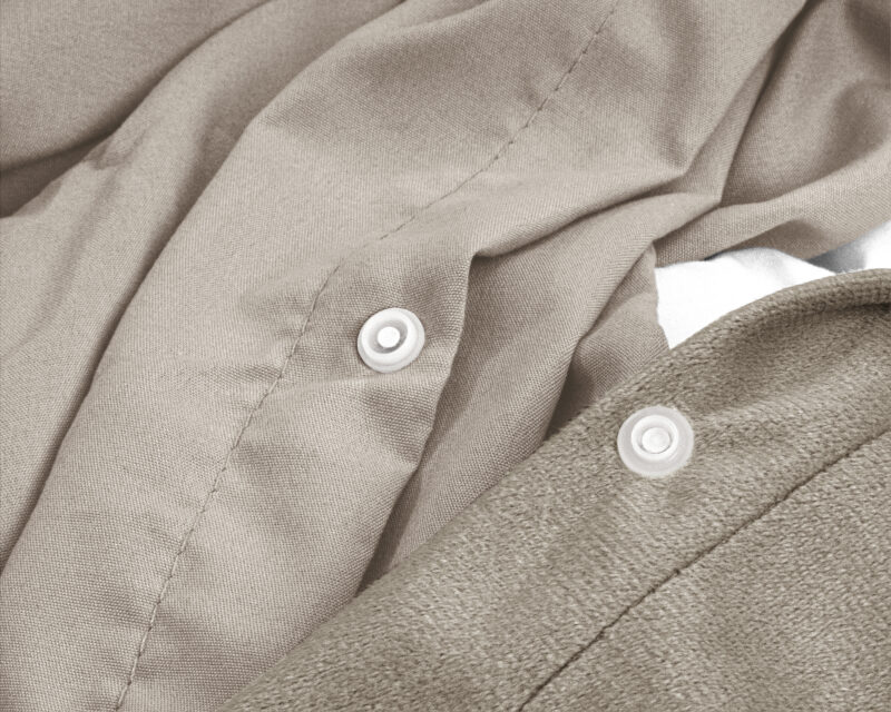 Velvet Uni Dekbedovertrek Taupe/Grijs - Afbeelding 5